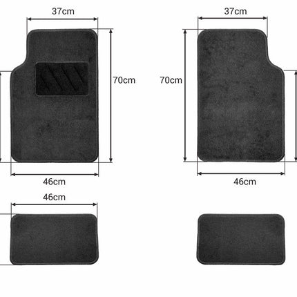 AMiO 4 Universele Auto Matten TEX-2 voor Meerdere Auto Merken Zwart - VCTparts.nl