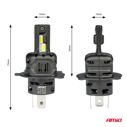 AMiO LED Koplampen X4-serie AVIATOR H4/H19 6500K max 44W Dimlichten Wit - VCTparts.nl