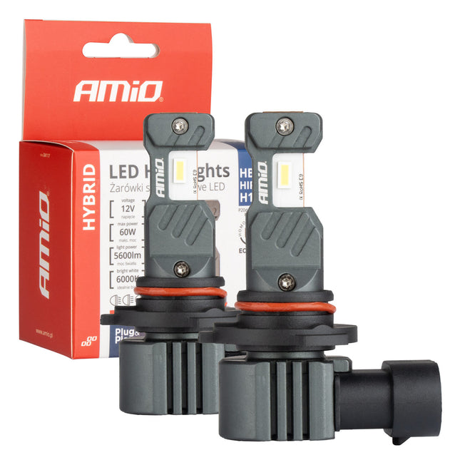 AMiO LED Koplampen/Mistlampen Hybrid series HB3/H10/HIR1 Wit 6000K - 5600LM Canbus 60W - VCTparts.nl