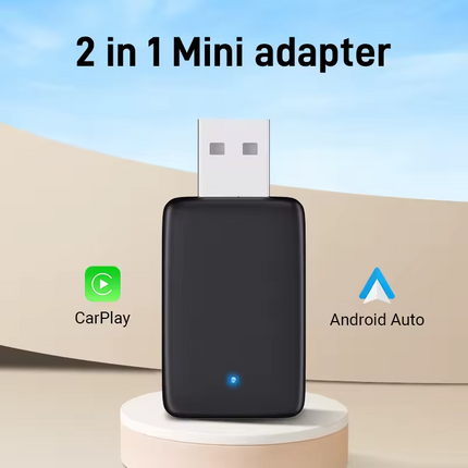 2-en-1 Adapter sans fil adaptateur-simple plug & play mini dongle pour carplay et Android Auto