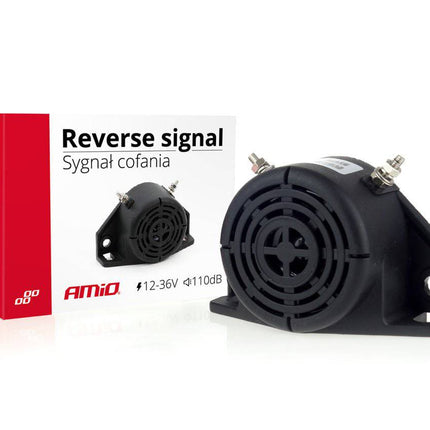 AMiO Achteruitrijalarm Pieper 12-36V 110dB Achteruitrijden Alarm Signaal - VCTparts.nl