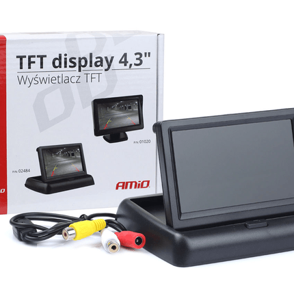 AMiO Achteruitrijcamera Klap Beeldscherm Display met Aansluiting 4.3inch 480x234px Zwart - VCTparts.nl