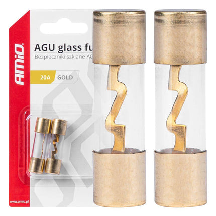 AMiO AGU Auto Glaszekering 20A Glass Fuse Zekering (set 2 stuks) - VCTparts.nl