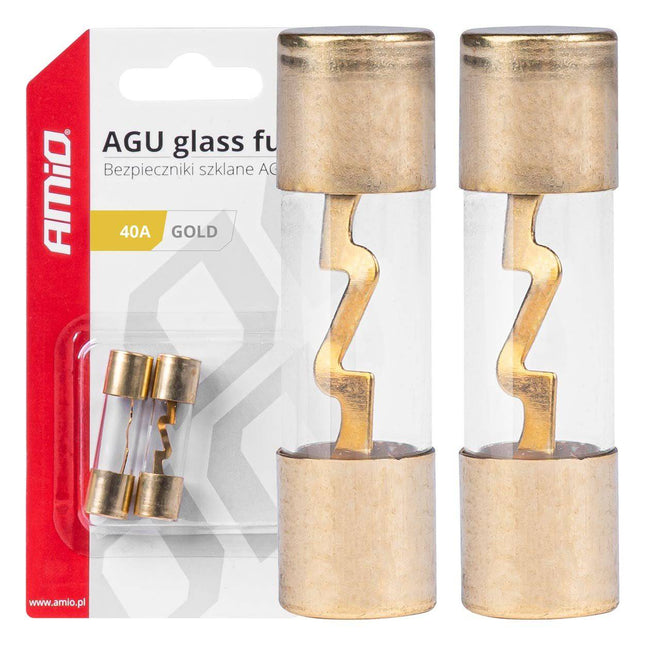 AMiO AGU Auto Glaszekering 40A Glass Fuse Zekering  (set 2 stuks) - VCTparts.nl