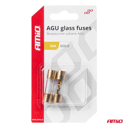 AMiO AGU Auto Glaszekering 50A Glass Fuse Zekering  (set 2 stuks) - VCTparts.nl