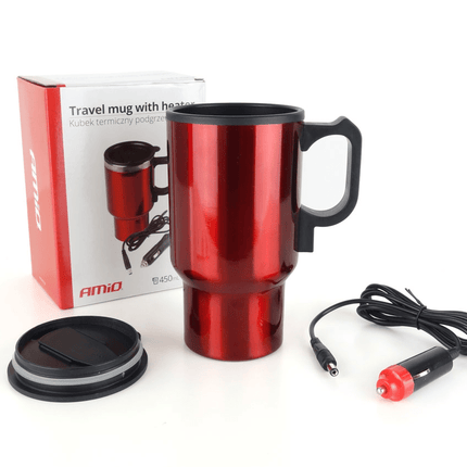 AMiO Auto Koffie/Thee Verwamer Thermisch (12v) met Contraplug Rood - VCTparts.nl