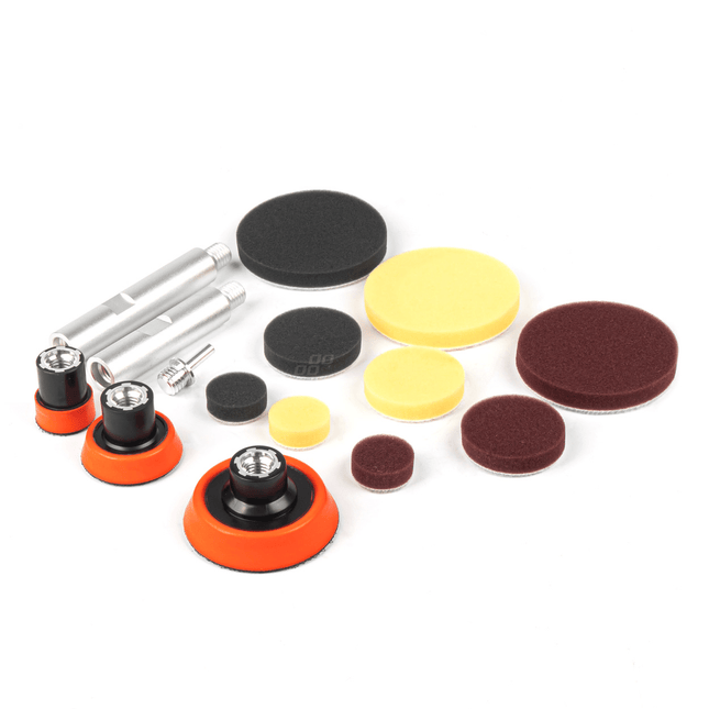 AMiO Auto Polijst Schijven Complete Set (15 stuks) Rood-Geel-Zwart - VCTparts.nl