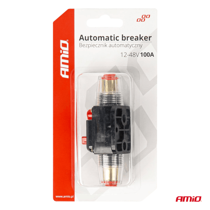 AMiO Automatische Zekering Circuit Breaker 12-48V 100A - Resetbare Zekering voor Auto Motor Stereo en Audio - VCTparts.nl