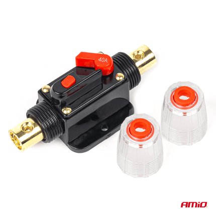 AMiO Automatische Zekering Circuit Breaker 12-48V 40A - Resetbare Zekering voor Auto Motor Stereo en Audio - VCTparts.nl