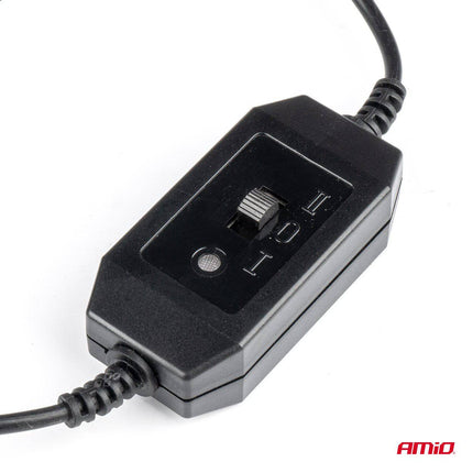 Amio AutoventiLator pour l'appui-tête avec chargeur USB noir (5x10cm) 12V