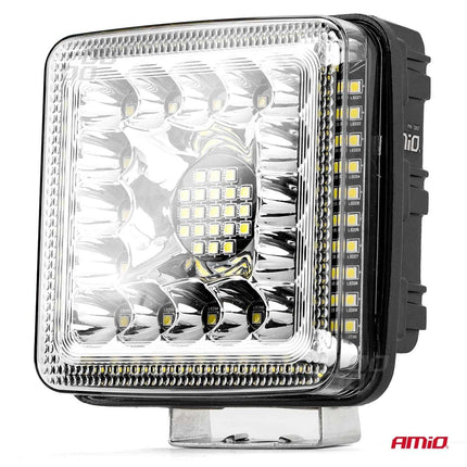 AMiO AWL13 Werklamp Verstraler Spot Vierkant 77LED 9-36v 6000K Wit 2 stuks (set) - VCTparts.nl