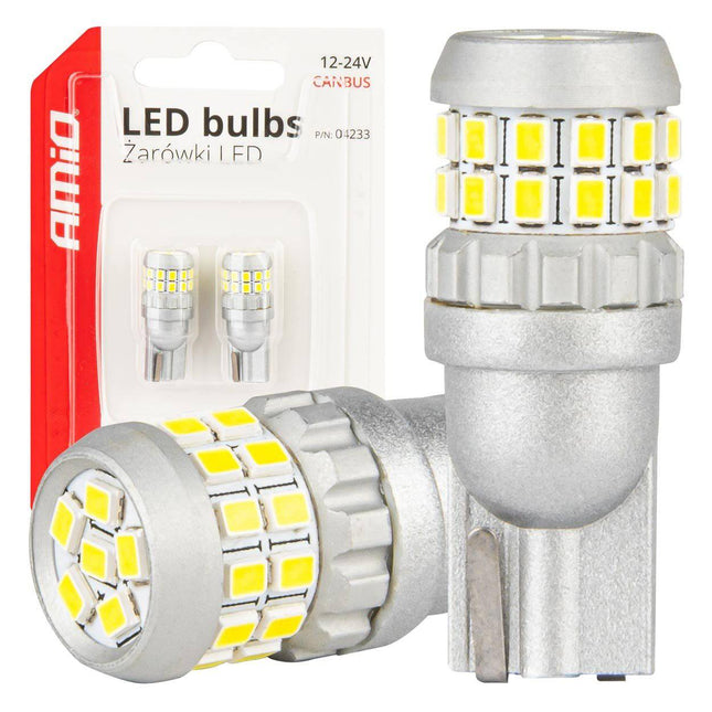 AMiO CANBUS LED-lampen T10 W5W 30SMD 2016 Wit 12V/24V