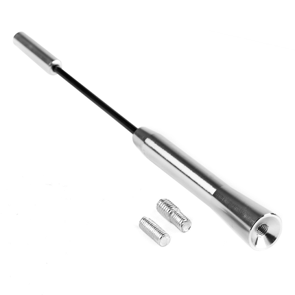 AMiO FM/AM Auto Antenne Mini Universeel 5/6mm Adapter Zilver (20 cm) - VCTparts.nl