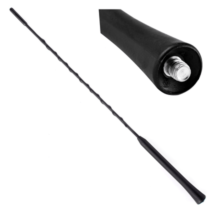 AMiO FM/AM Auto Antenne Mini Universeel met 6mm Adapter Zwart (40 cm) - VCTparts.nl