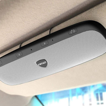 AMiO Hands-free Bluetooth Auto Carkit Speaker met QC 3.0 USB Lader Grijs