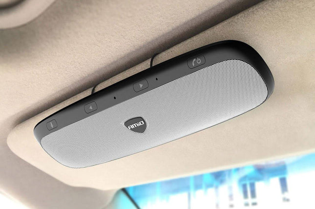 AMiO Hands-free Bluetooth Auto Carkit Speaker met QC 3.0 USB Lader Grijs