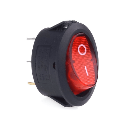 AMiO Inbouw Schakelaar 12/230V Drukknop - Aan/Uit met LED (2 standen) Rood - VCTparts.nl