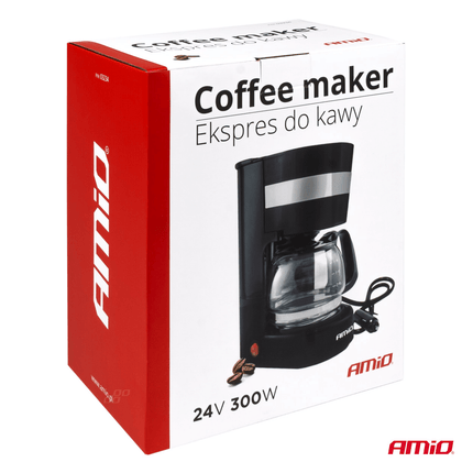 Cafetière à cafetière amio avec cafetière (24V / 250W) noir avec contre-plag