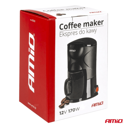 AMiO Koffiezetapparaat Auto Koffiezetter met Mok (24v/250w) Zwart met Contraplug - VCTparts.nl