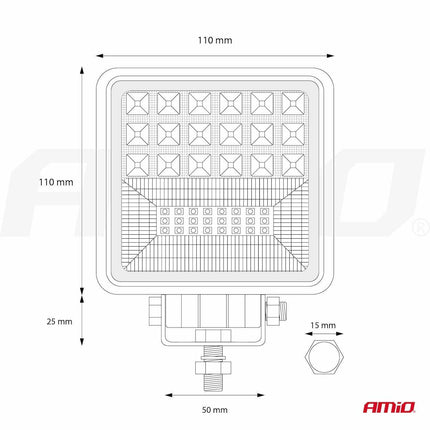 AMiO Krachtige Werklamp AWL12 42 LED COMBO (2 standen) 9-36V Verstraler Spot Robuust Offroad 2 stuks (set) - VCTparts.nl