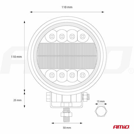 AMiO Krachtige Werklamp AWL14 42 LED COMBO (2 Functies) 9-36V Verstraler Spot Robuust Offroad - VCTparts.nl