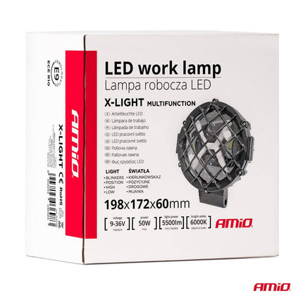 Amio puissant travail lampe multifonctionnelle 9-36V 50W Amio-03698 Spot Spot Robust Offroad