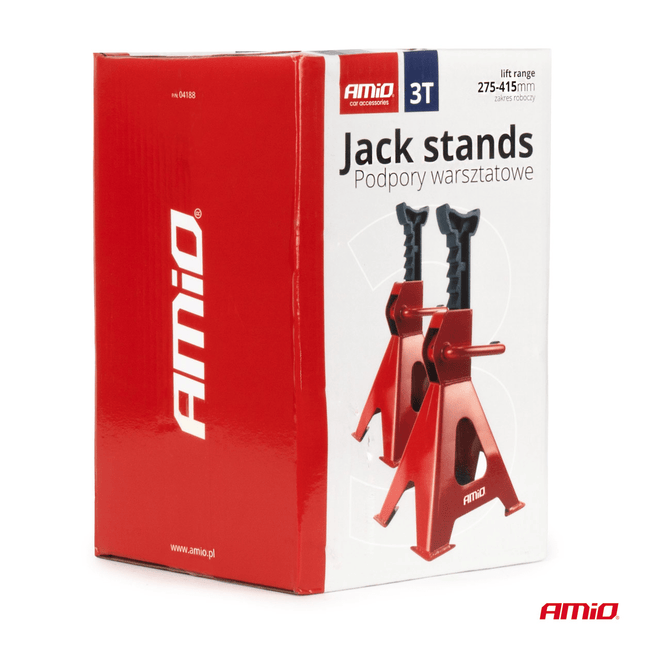 Amio Jackrests Set 2 pièces - 3 tonnes Capacité pour un support sûr rouge