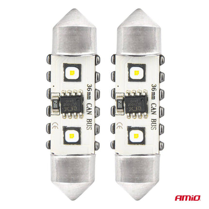 Amio LED Canbus Lamps 12SMD Festoon C5W 3838 36 mm blanc 12 / 24V