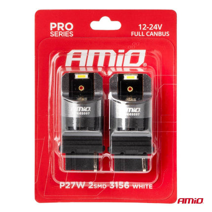 Amio LED Canbus Pro Series 3156 P27W 2x1860SMD White 12 / 24V CANBUS complet