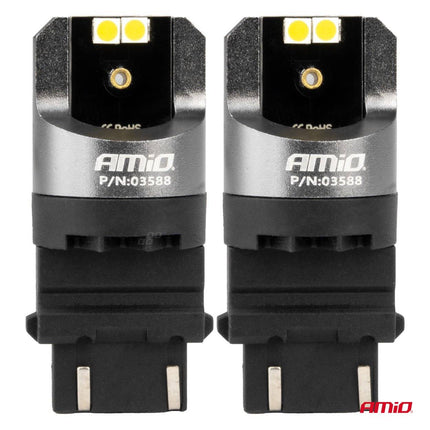 AMiO LED CANBUS PRO serie 3157 P27/7W 4x3030 SMD Wit 12/24V