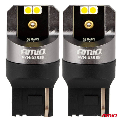 AMiO LED CANBUS PRO serie 7440 T20 W21W 4x3030 SMD Wit 12/24V