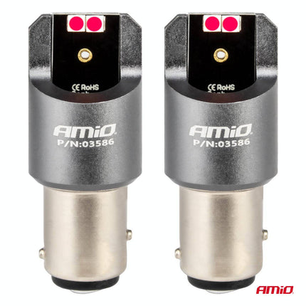 Amio LED Canbus Pro Series Bay15D P21 / 5W 4x3030 SMD RED 12 / 24V