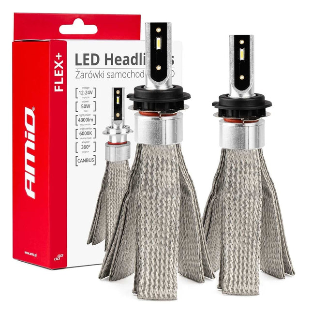 Phares LED Amio Flex + série H7-1 Canbus 6000K 12-24V Dimlights White