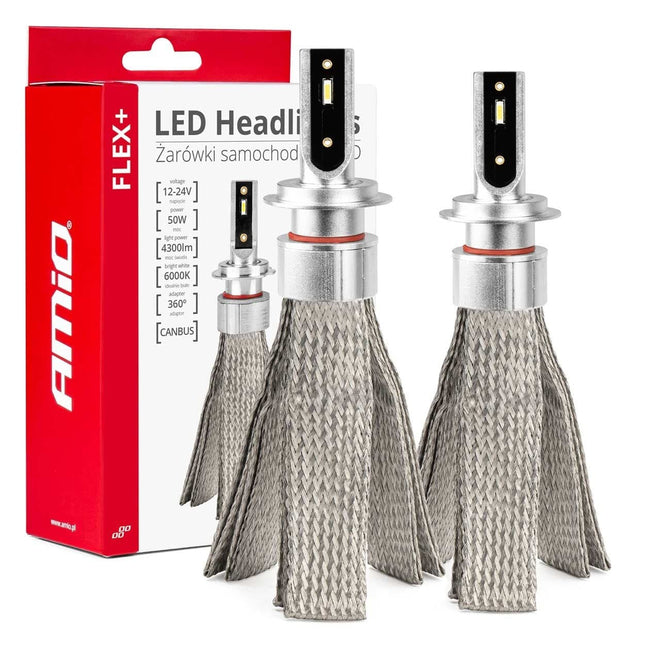 Phares LED Amio Flex + série H7 / H18 Canbus 6000K 12-24V DIMLIGHTS BLANC