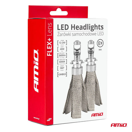 Phares LED Amio Flex + série H7 / H18 Lens Dimlights White