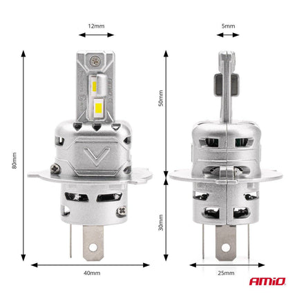 AMiO LED Koplampen X2-serie H4/H19 Dimlichten Wit