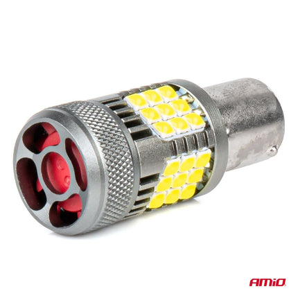 AMiO LED-LAMPEN CANBUS PRO-serie 1156 BA15S P21W R10W R5W 36x3030 SMD VENTILATOR Wit 12V/24V