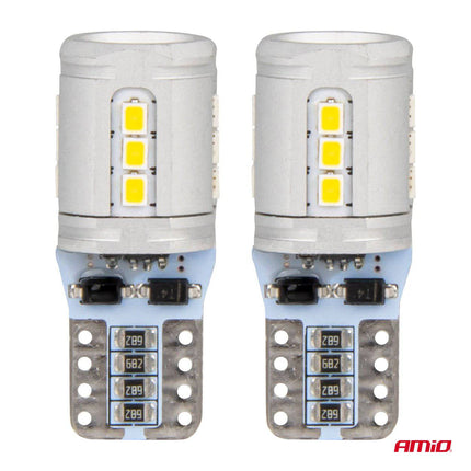 AMiO LED-lampen CANBUS T10e W5W 15x2016 SMD Wit 12V/24V