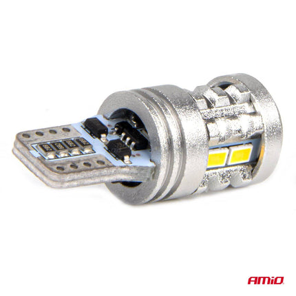 Amio LED lampes standard T10 W5W 6x3020 + 1x3030 SMD blanc 12V / 24V