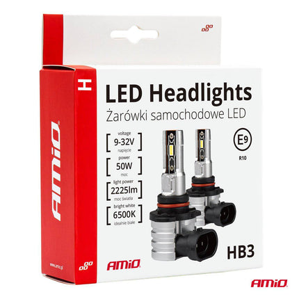 Amio LED Fog Lights H-Mini Series HB3 9005 / HIR1 9011 / H10 White