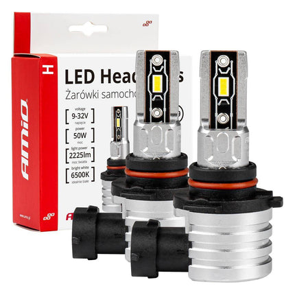 Amio LED Fog Lights H-Mini Series HB3 9005 / HIR1 9011 / H10 White