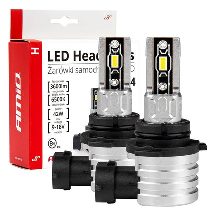 Amio LED Fog Lights H-Mini Series HB4 9006 White