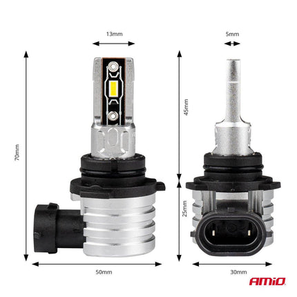 Amio LED Fog Lights H-Mini Series HB4 9006 White