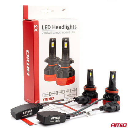 Amio LED Fog Lights X3 Series H8 / H9 / H11 / H16 White