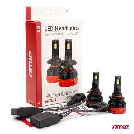 Amio LED Fog Lights x3 Series HB4 9006 White