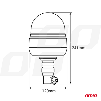 AMiO LED Zwaailamp Waarschuwingslamp WAR09P - ECE R65 R10 39LED 12/24V IP56 Oranje - VCTparts.nl