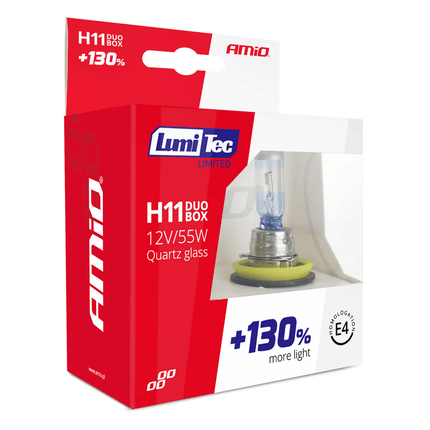 AMiO LumiTec Silver Halogeen Dimlicht +130% H11 12V 55W (set) - VCTparts.nl