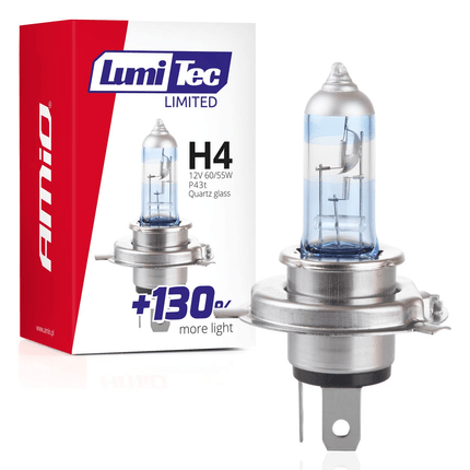 AMiO LumiTec Silver Halogeen Dimlicht +130% H4 12V 55W (1 stuk) - VCTparts.nl