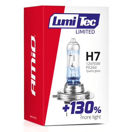 AMiO LumiTec Silver Halogeen Dimlicht +130% H7 12V 55W (1 stuk) - VCTparts.nl