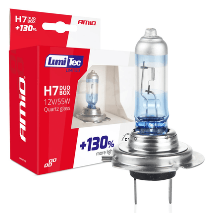 AMiO LumiTec Silver Halogeen Dimlicht +130% H7 12V 55W (set) - VCTparts.nl